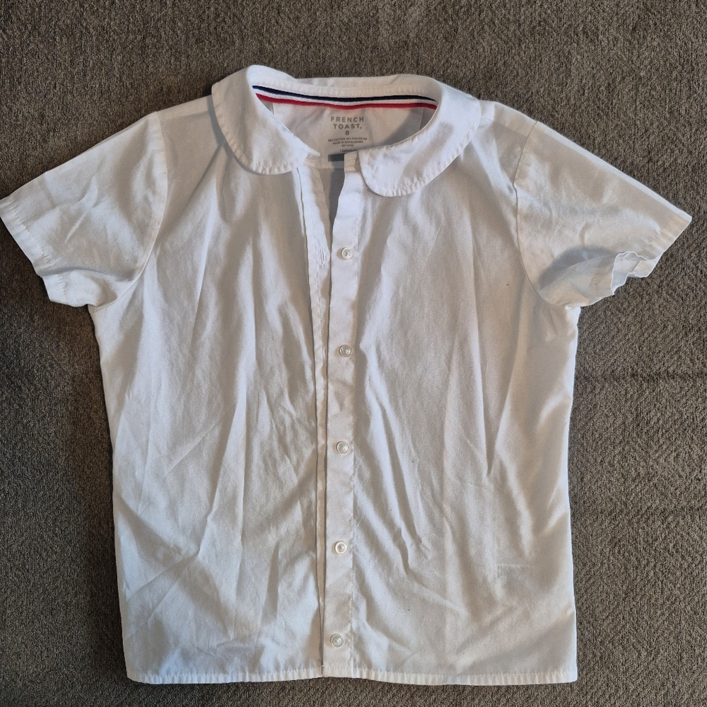 Girls White French Toast Uniform Shirts Size 8